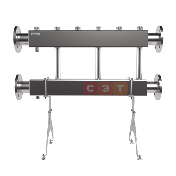 MKSS-600-3x32 (до 600 кВт, 2 магистр. подкл. Фл.Ду80, 3 контура G 1¼″ вверх или вниз)